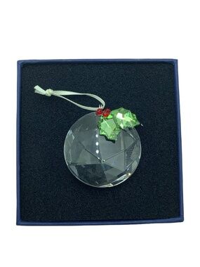Swarovski Retired Crystal Mistletoe Window Ornament In Box